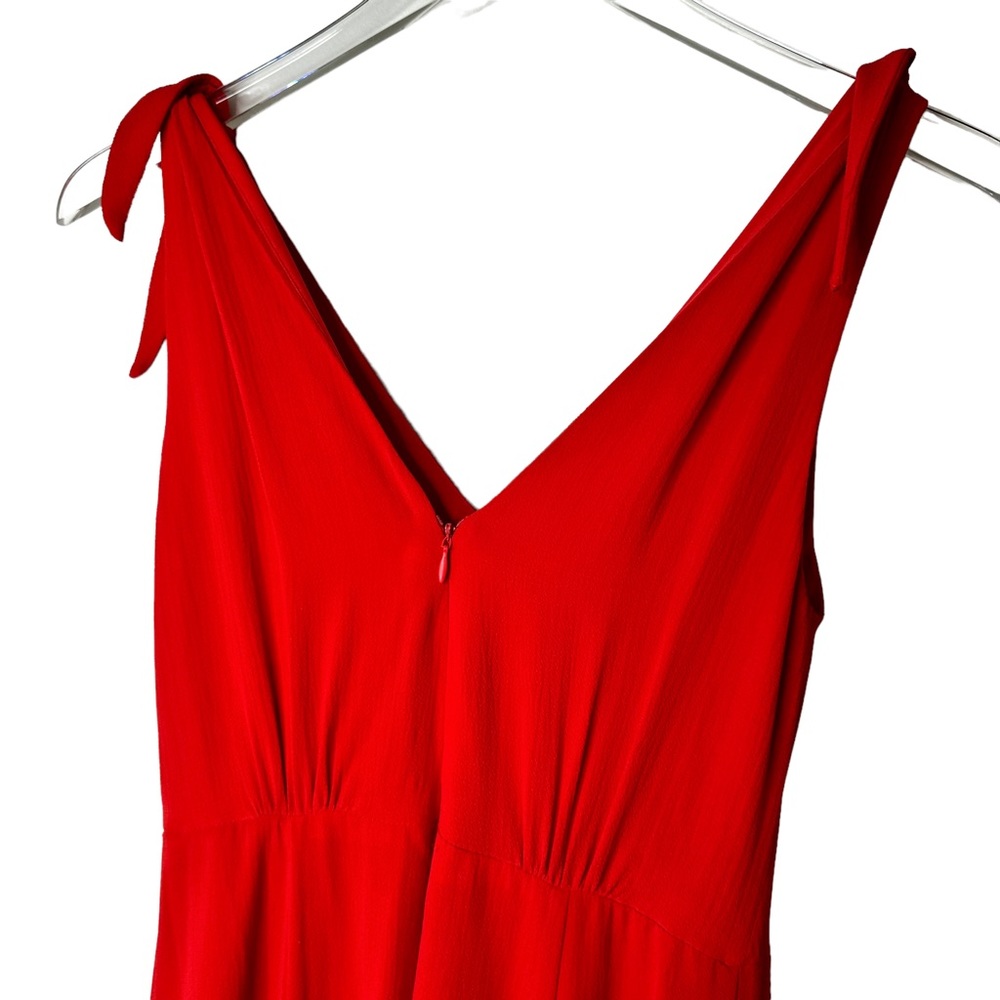Betsy Johnson Pebble Crepe Midi Dress with Shoulder Ties in
Red Size 2 - Picture 7 of 13